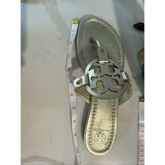 Tory Burch Metallic Gold Miller Logo Sandals Women’s Size 9 – Pre-Owned - Picture 10 of 10